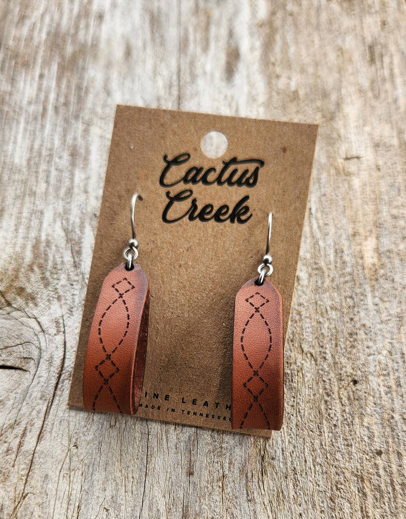 "Latigo" Handmade Genuine Leather Western Earrings