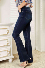 Kancan Wide Waistband Bootcut Jeans