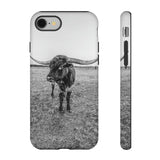 B&W Longhorn Bull iPhone Tough Cellphone Case